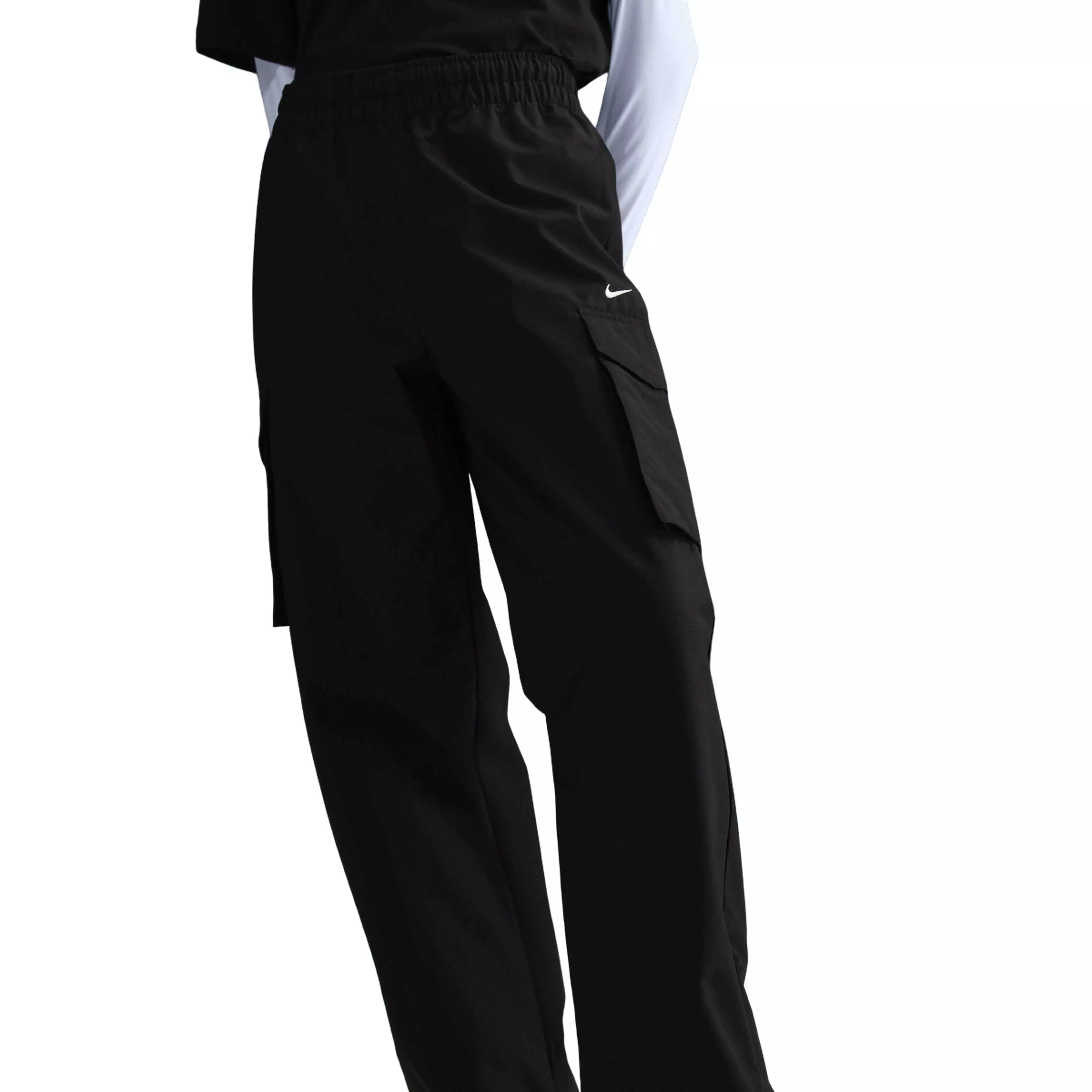 ★★Nike★★ Sportswear Mid Rise Cargo Pants W Black Sail FV Nike Women's Sportswear Everything Wovens Mid-Rise Cargo